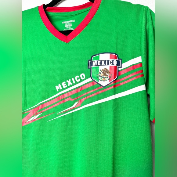 Icon Sports Youth Size 8-10 18-20 Mexico Short Sleeve Jersey Green W/ Red. New - Picture 8 of 12